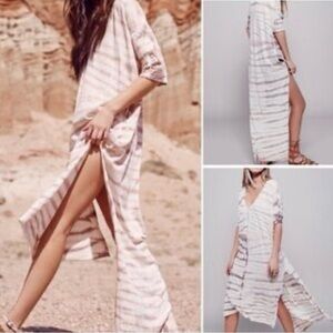 Free People Shimmering Beige & Brown
Tones Shirt Dress Boho Minimalist NWOT